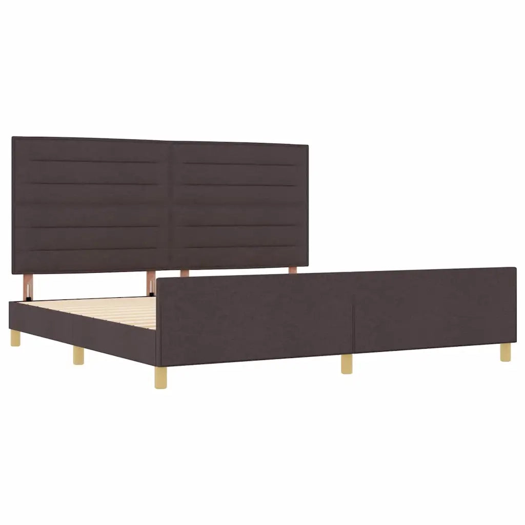 Struttura del letto Marrone scuro 200 x 200 cm Tessuto 3344679