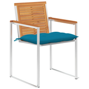 Sedie da Giardino con Cuscini 4 pz in Legno Massello di Acacia 3078489