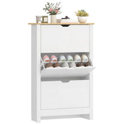 Armadio per Scarpe con 3 Ante e 2 Ripiani ¨C Zephmum ¨C Bianco Rovere 90x51x180