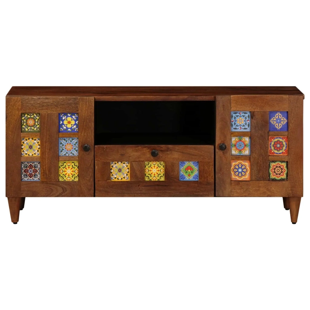 Mobile TV Noce 105 x 33 x 46 cm Legno di mango massello 4018238