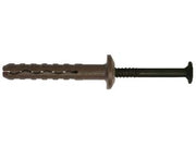 TASSELLO PREMONTATO IN NYLON BORDO PIATTO CON VITE ZINCATA NERA TBB- - ø mm.6x60 vite ø mm.3,8x65 spess.fissaggio mm.30 - 100 pezzi FRIULSIDER