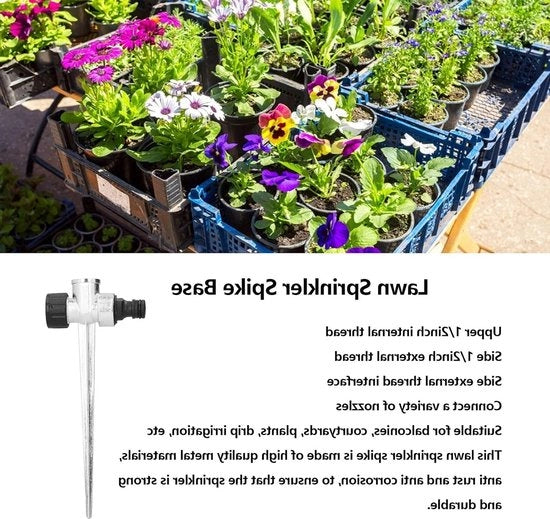 Spruzzatore per Giardino di Alta Qualità - 1/2 Pollici Tubo Interno - Inox e Resistente alle Corrosioni - Facile da Usare - Duraturo e Robusto - Spruzzatore per Irrigazione