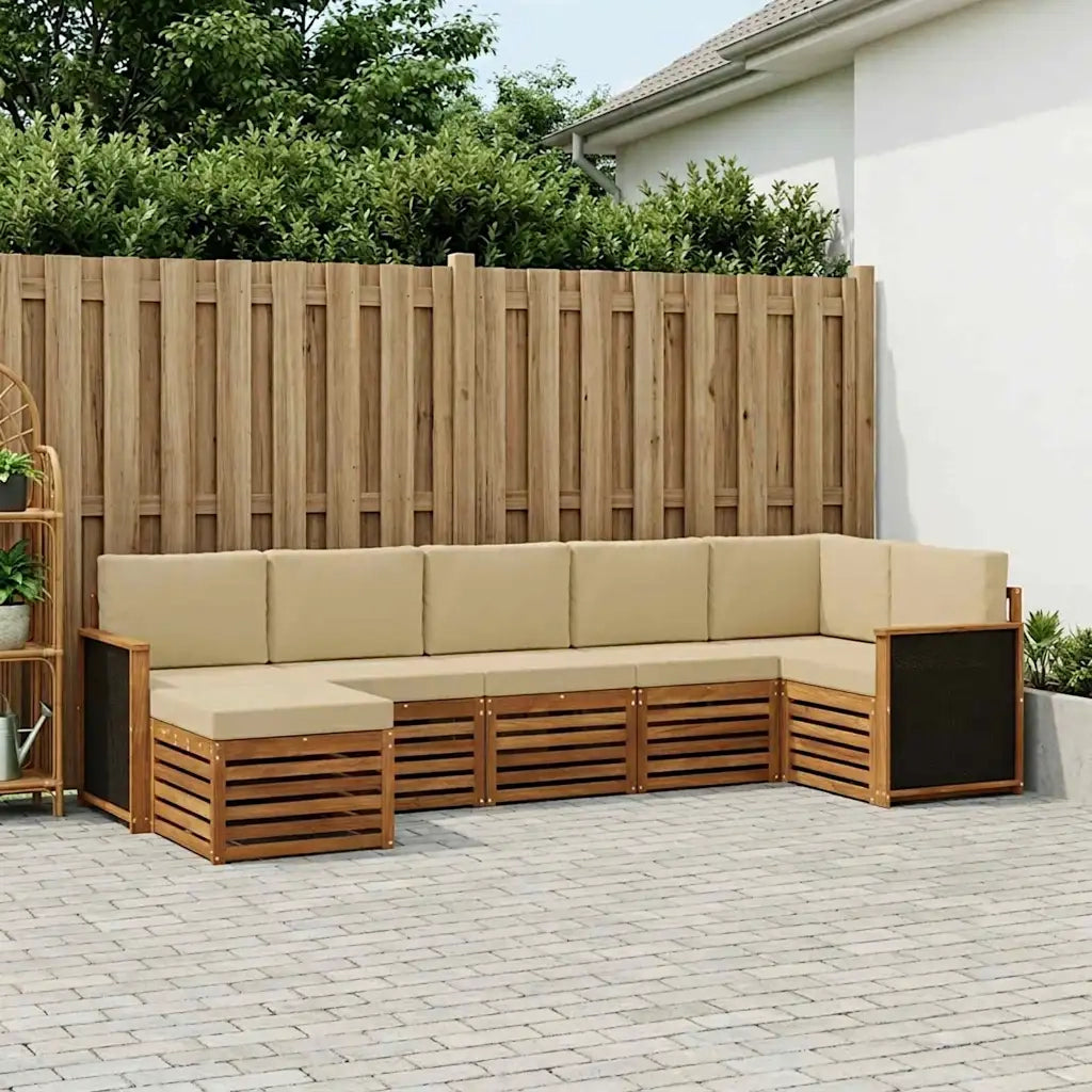 Set divano sezionale con cuscino 6 pcs Naturale 3384614