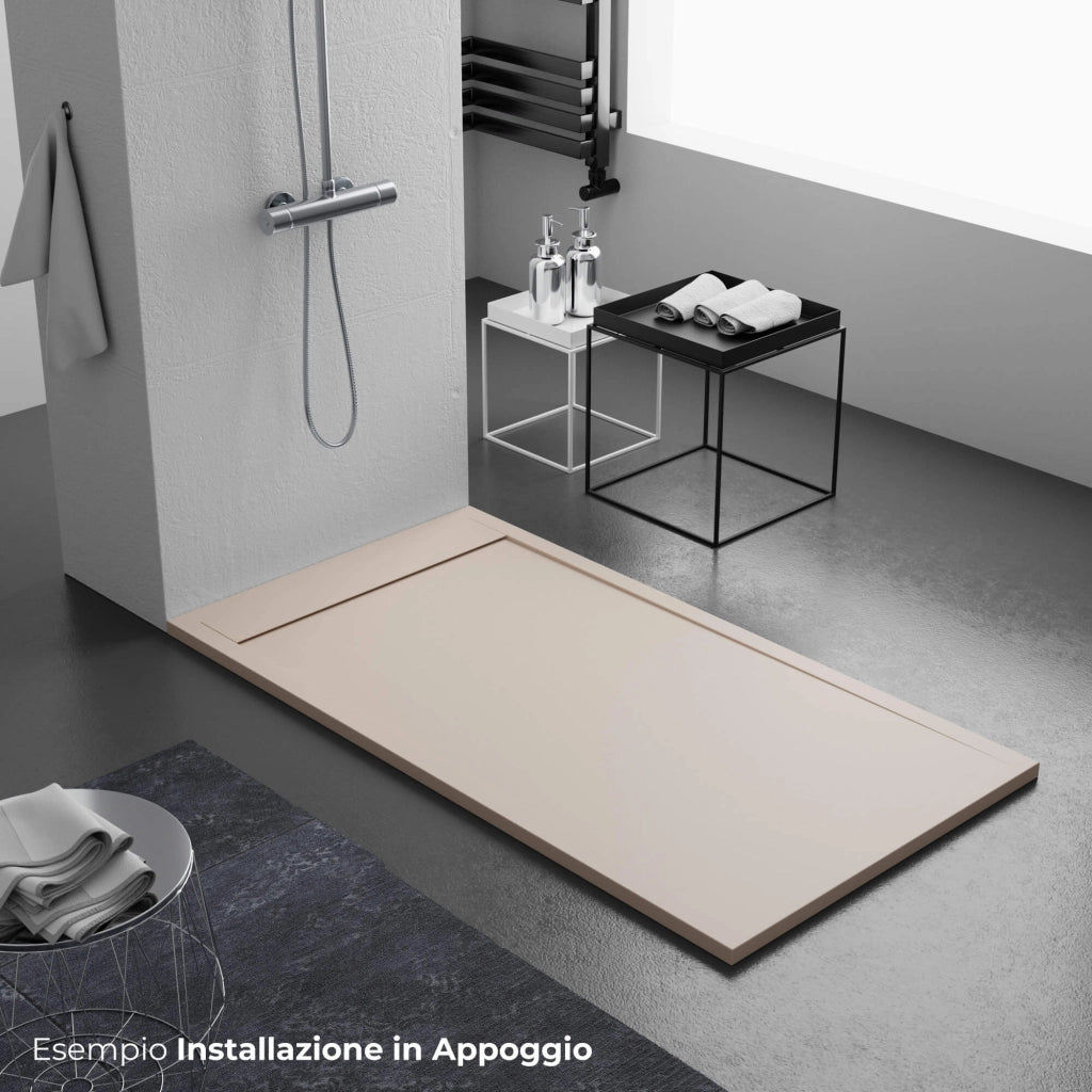 Piatto Doccia 80x100 cm in Pietra Bonussi Kamet Sabbia