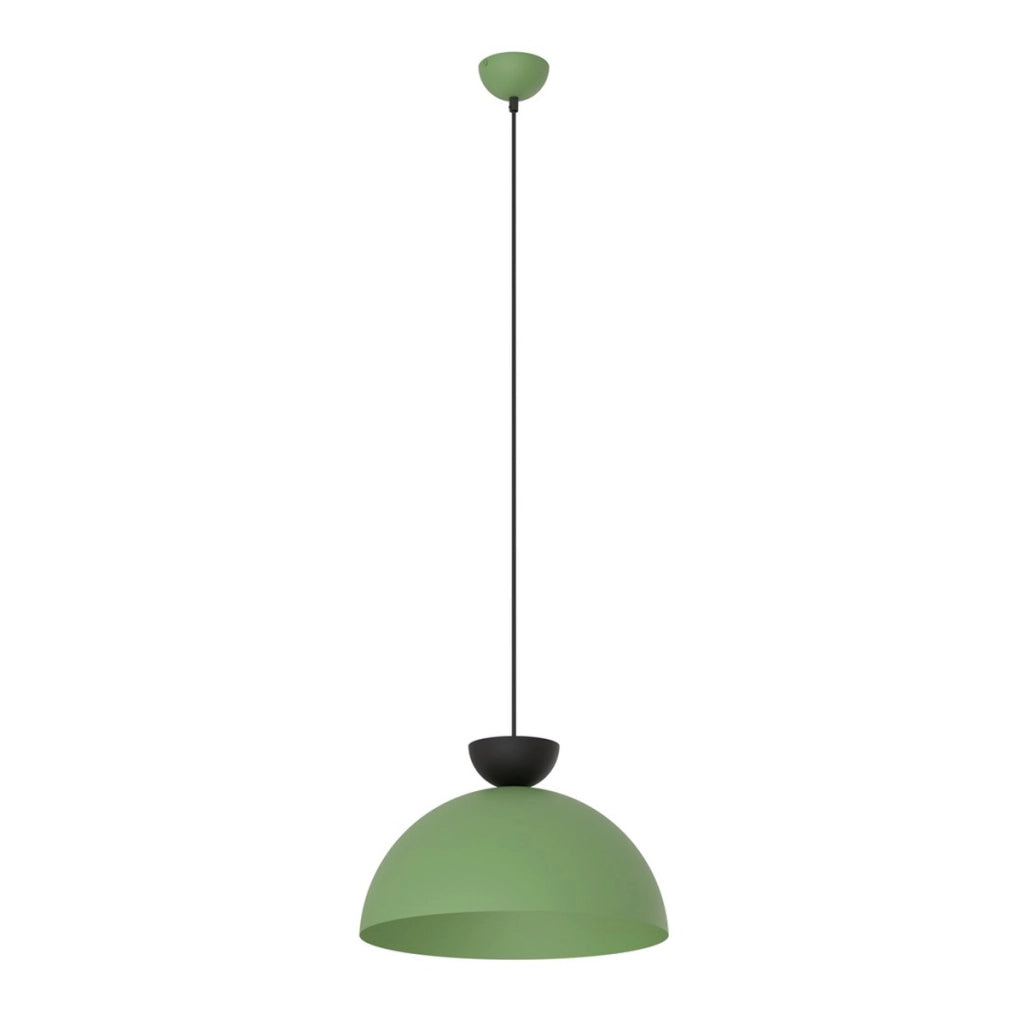 Lampada a sospensione Lunaro verde con dettagli nero opaco