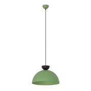 Lampada a sospensione Lunaro verde con dettagli nero opaco