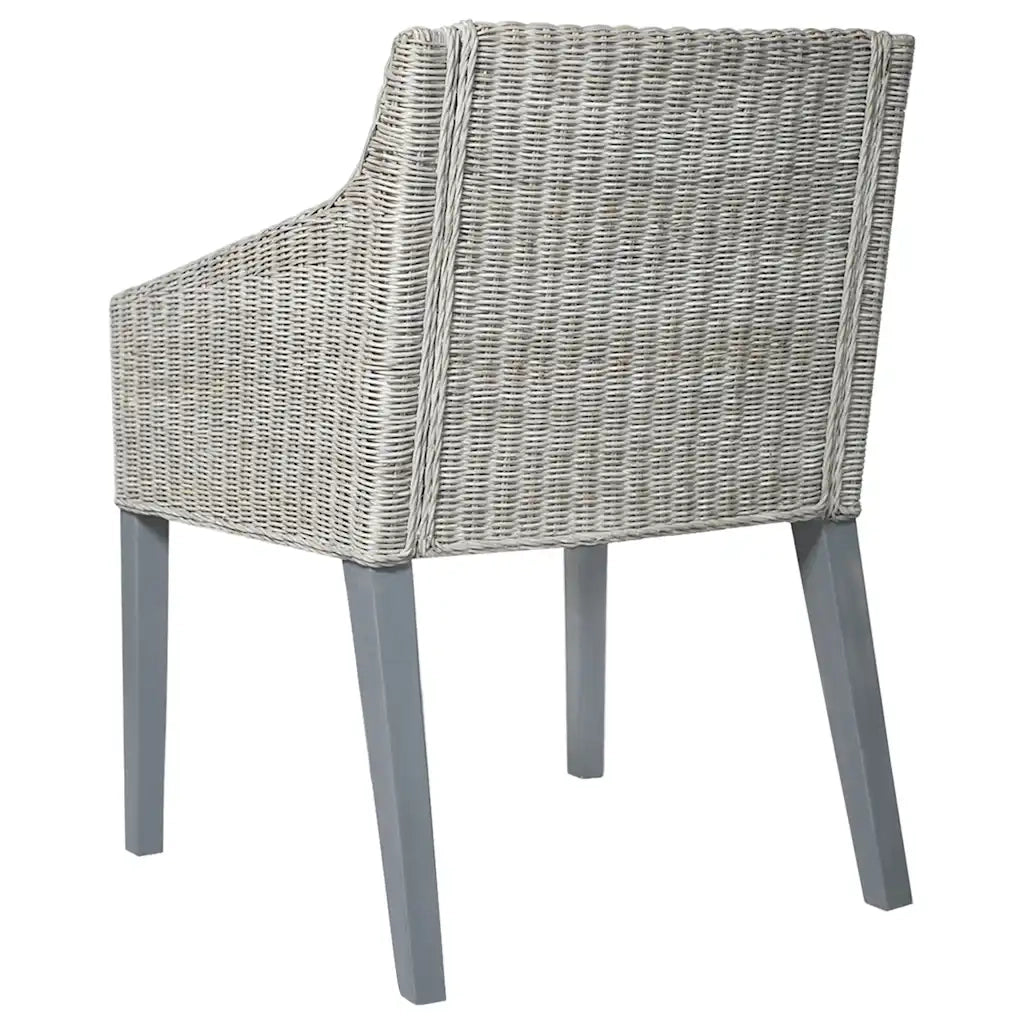 Sedie da Pranzo con Cuscini 2 pz | Sedie da cucina Grigi in Rattan Naturale