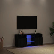 Mobile Porta TV con LED Rovere Nero 120x30x50 cm Multistrato 862035