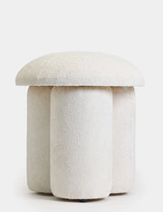 Pouf in tessuto "Magnus" - 45 x 45 x 48 cm - Bianco