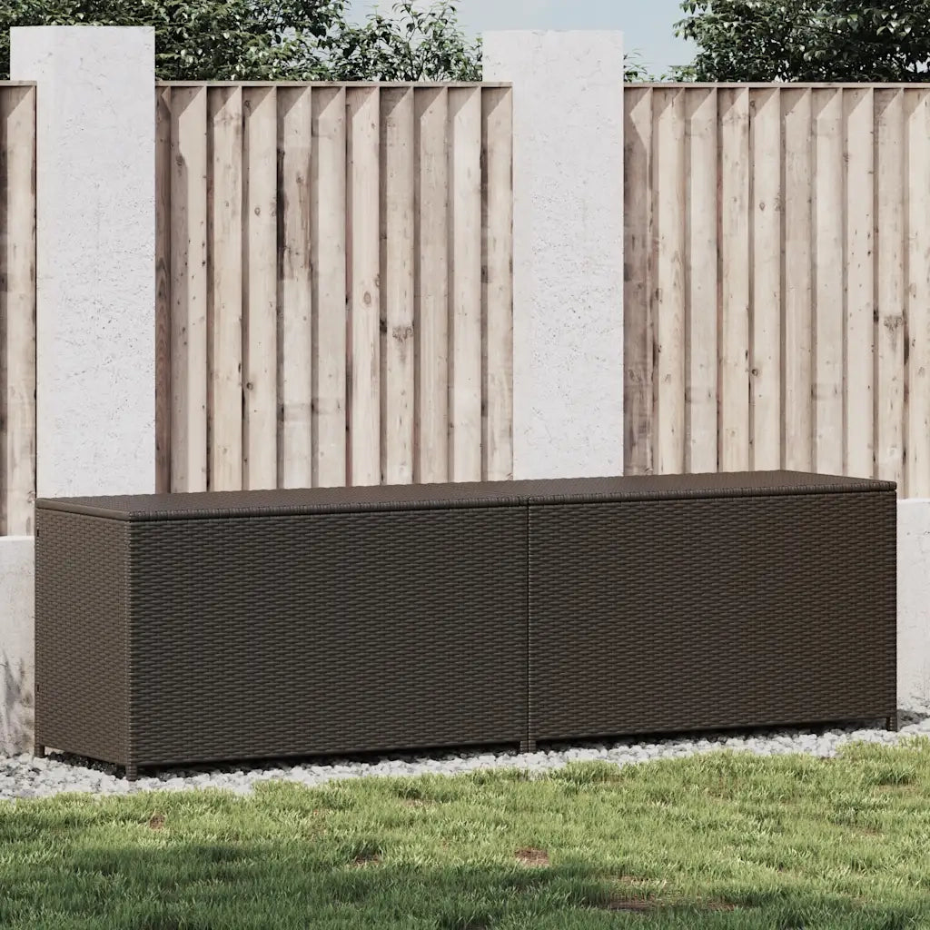 Baule da Giardino in Polyrattan 200x50x60 cm Marrone CFW4831277