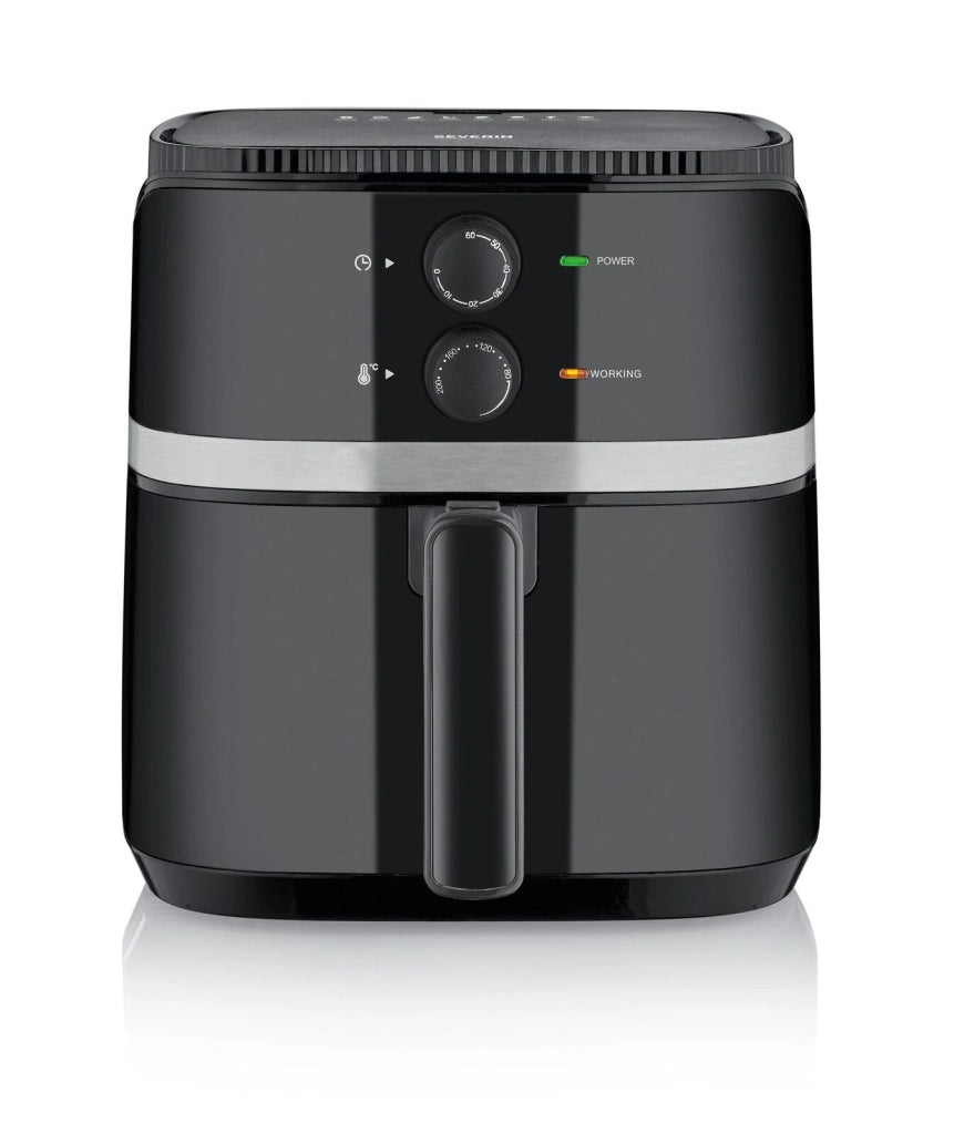 Severin FR 2452 friggitrice Singolo 4,3 L Indipendente 1500 W Friggitrice ad aria calda Nero, Argento