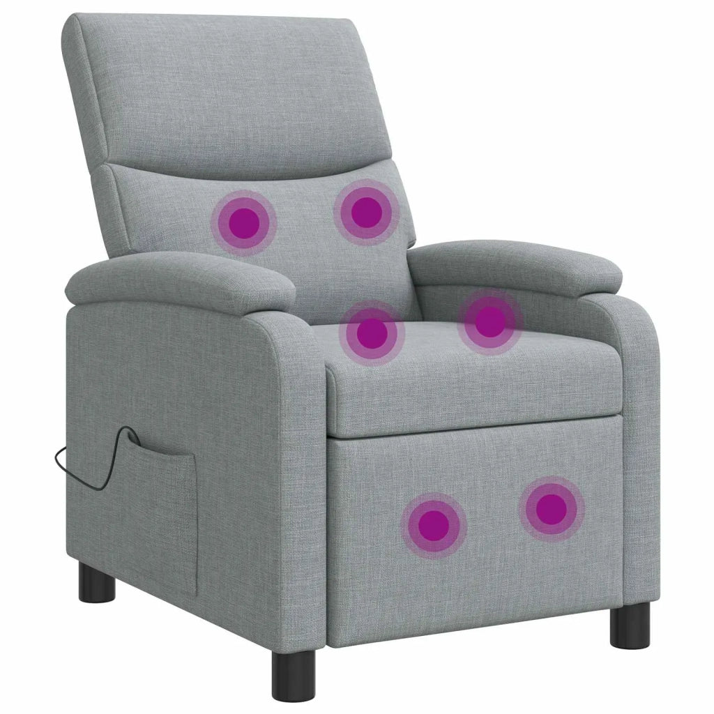 Divano Sedia-Poltrona Massaggiante Grigio Chiaro Tessuto 668830