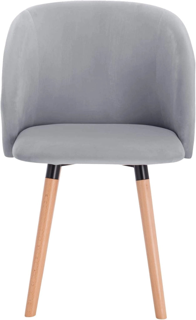 1x sedie sala da pranzo sedie cucina moderne poltroncina salotto Adatte per Sala da Pranzo, Soggiorno, Camera da Letto Estetica in Tessuto di velluto Gambe di Legno, Grigio BH121gr-1