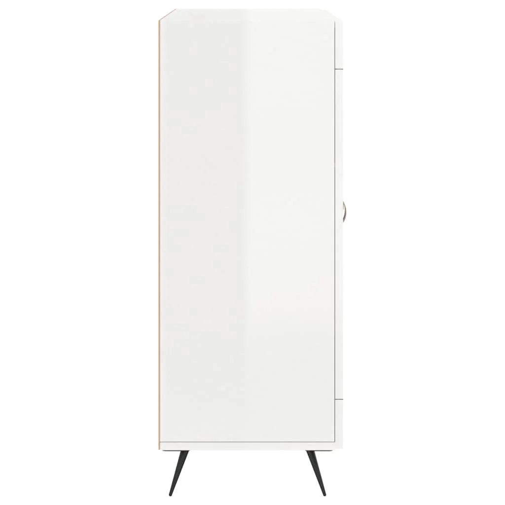 Buffet credenza cassettiera mobiletto mobile contenitore organizer per cucina soggiorno finitura lucida 69,5 x 34 x 90 cm legno ingegnerizzato bianco 02_0030721