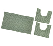 Tappeto Bagno 3D Morbido Assorbente Antiscivolo Lavabile Scendiletto Camera Set 3 Pezzi Verde