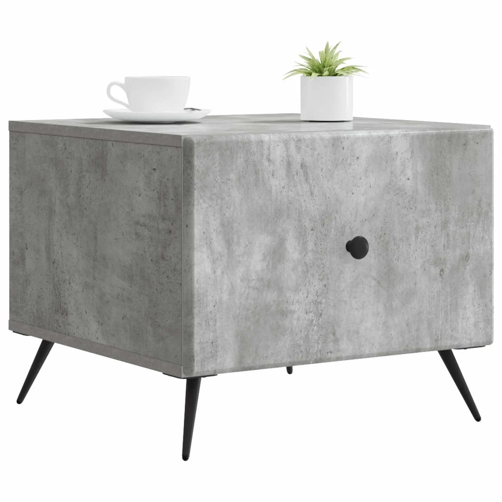 Tavolino da salotto | Tavolino da caff¨¨ | Tavolino da Soggiorno con cassetto Grigio Cemento 49 x 50 x 40 cm