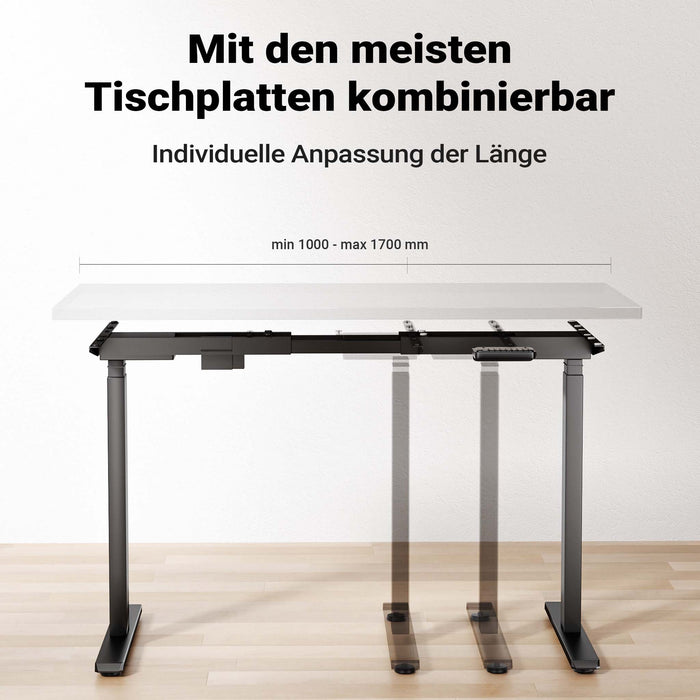 Telaio doppio motore per scrivania motorizzata max 100 kg regolabile in altezza 720-1200 mm, Standing desk