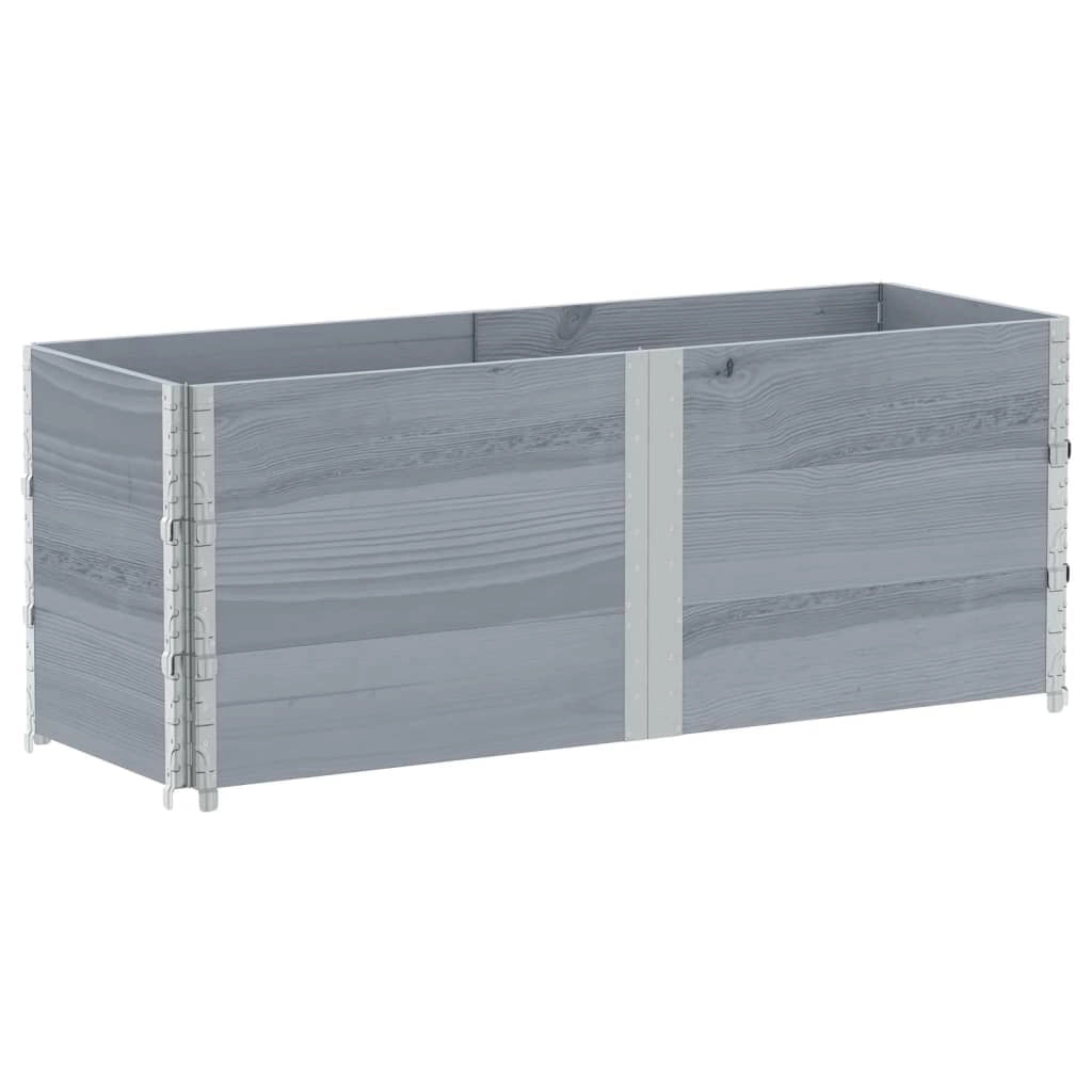 Vassoio per fioriera aiuola rialzata piante fiori terrazza giardino 150 x 50 cm legno massello di pino grigio 02_0037435
