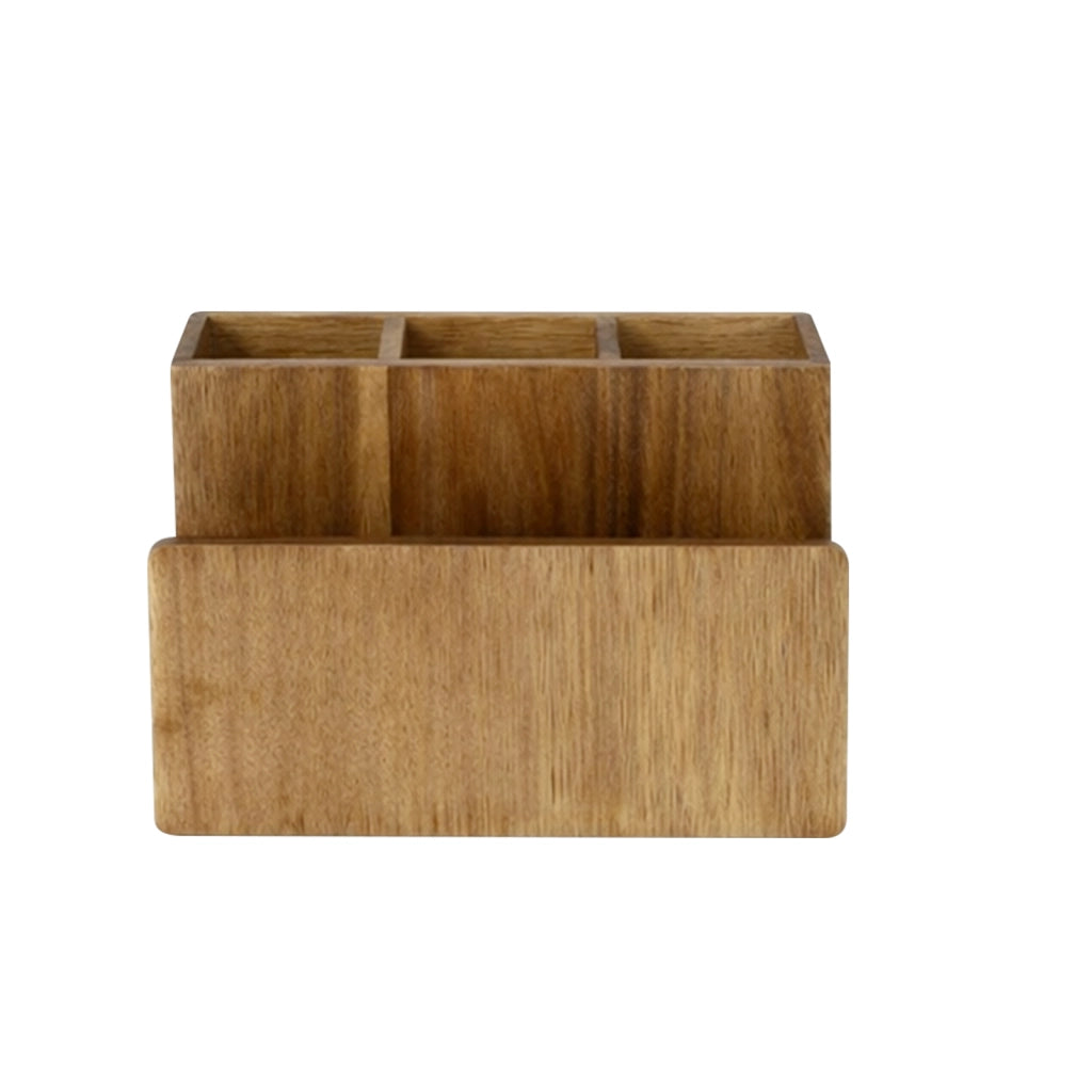 Organizer Posate con Porta-tovaglioli Bambù Naturale 4 Scomparti per Cucina Marrone Cheffinger