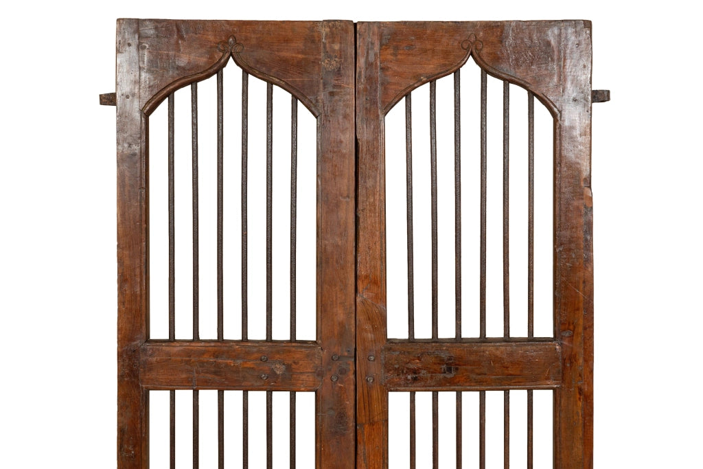 Biscottini Porta portone in legno massello e ferro da interno o da esterno vecchia e antica medievale