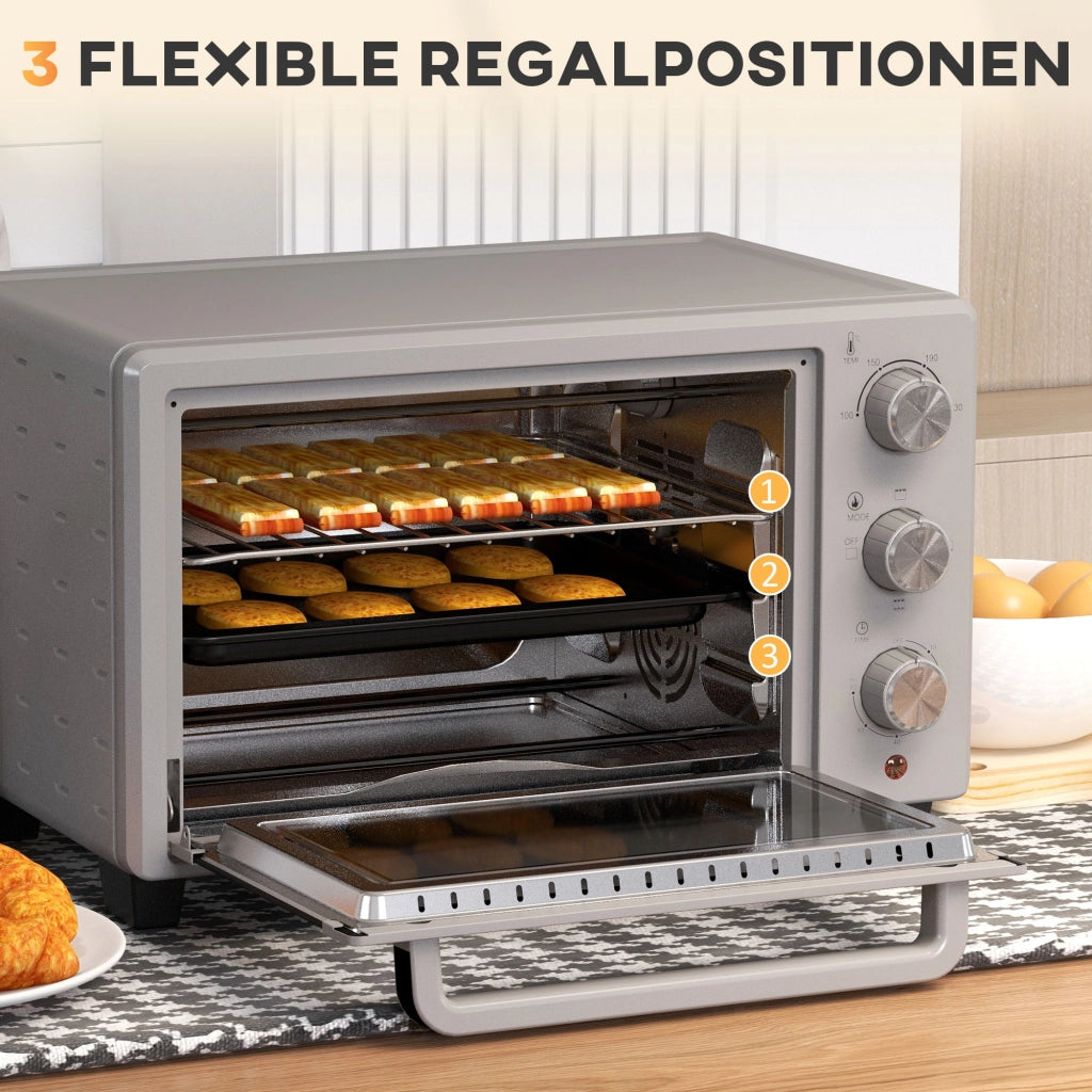 Mini forno elettrico 21L ¨C Xylo ¨C 3 modalit¨¤ cottura, 100-230¡ãC, acciaio inox