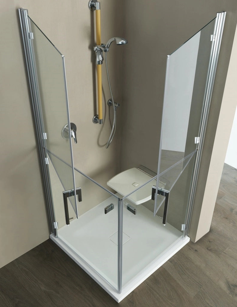 Box doccia speciale in cristallo 6mm sdoppiabile per anziani e disabili 