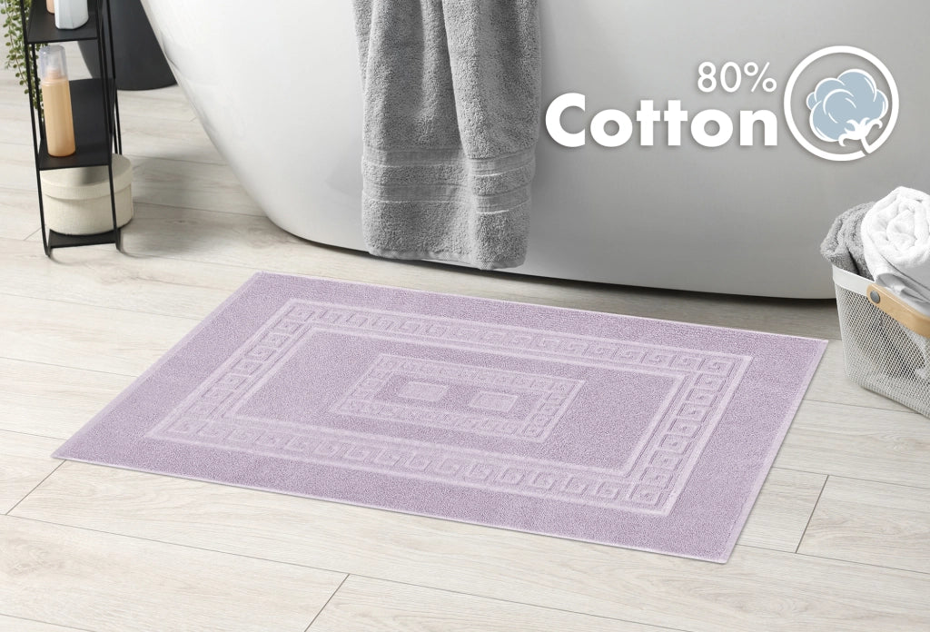 Tappeto Bagno Assorbente In Spugna Varie Misure Da Scendidoccia A Tappeto Grande Lavorazione Jacquard Tinta Unita Ricamo Cornice Lavabile Lavatrice Lilla - TappetoBagno60x120