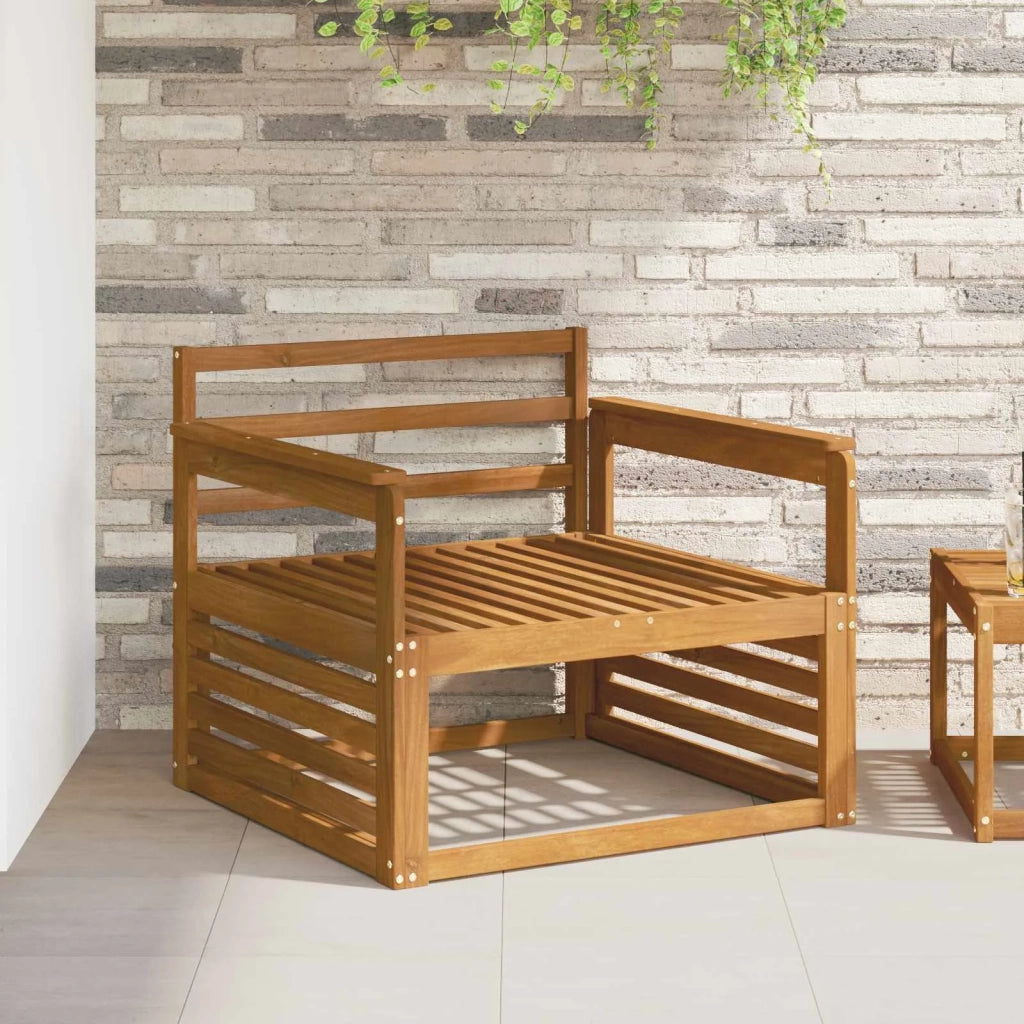 Bracciolo 2 pz Naturale 79 x 6 x 61 cm Legno di Acacia Massello 900586