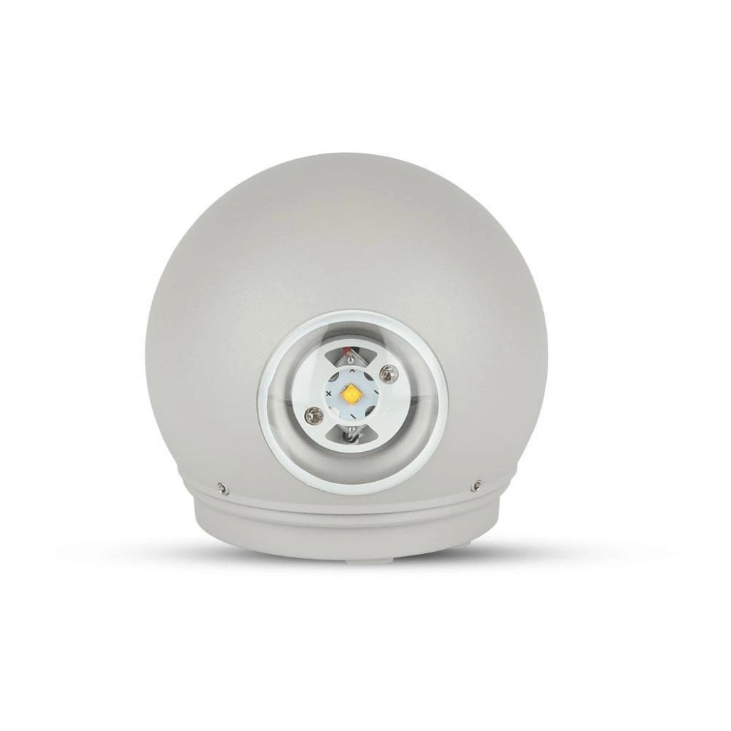 Luce faretto da muro a led da esterno giardino 6W LED Muro grigio chiaro corpo rotondo IP65 3000K