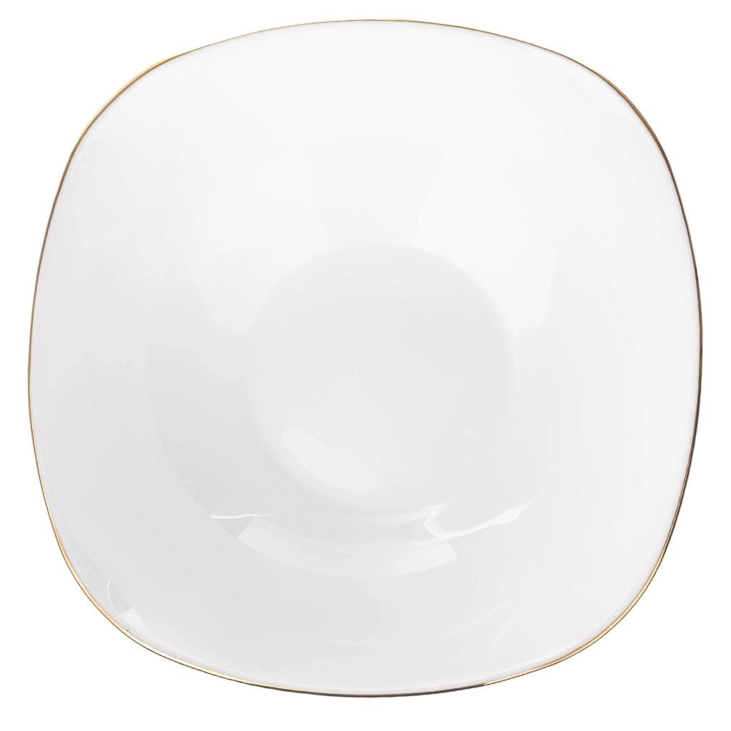 Set di 3 ciotole da insalata in vetro KADAX da 19 cm, bianche e dorate.
