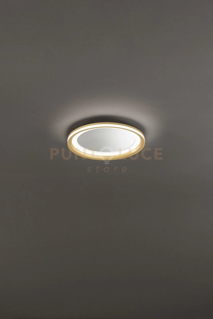Plafoniera in alluminio oro Mirò LED 38W 3000K CRI?80 220-240V 50/60Hz 2660Lm biemissione d.40cm