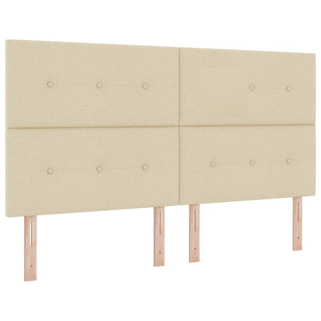 Letto a molle con materasso Crema 180 x 200 cm Tessuto