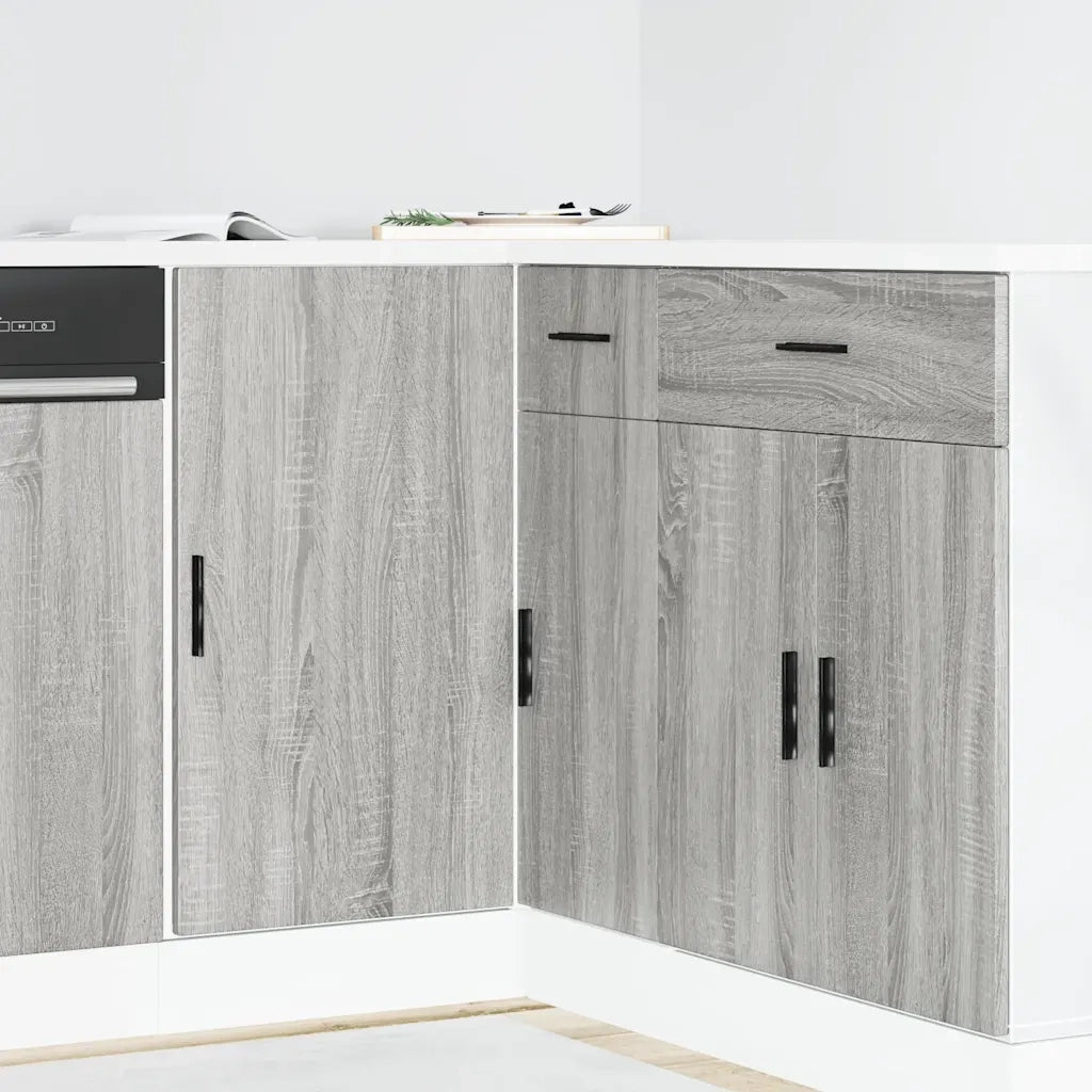 Mobile Base Lavello "Lyon"-Armadietto da bagno Grigio Sonoma in Legno Multistrato