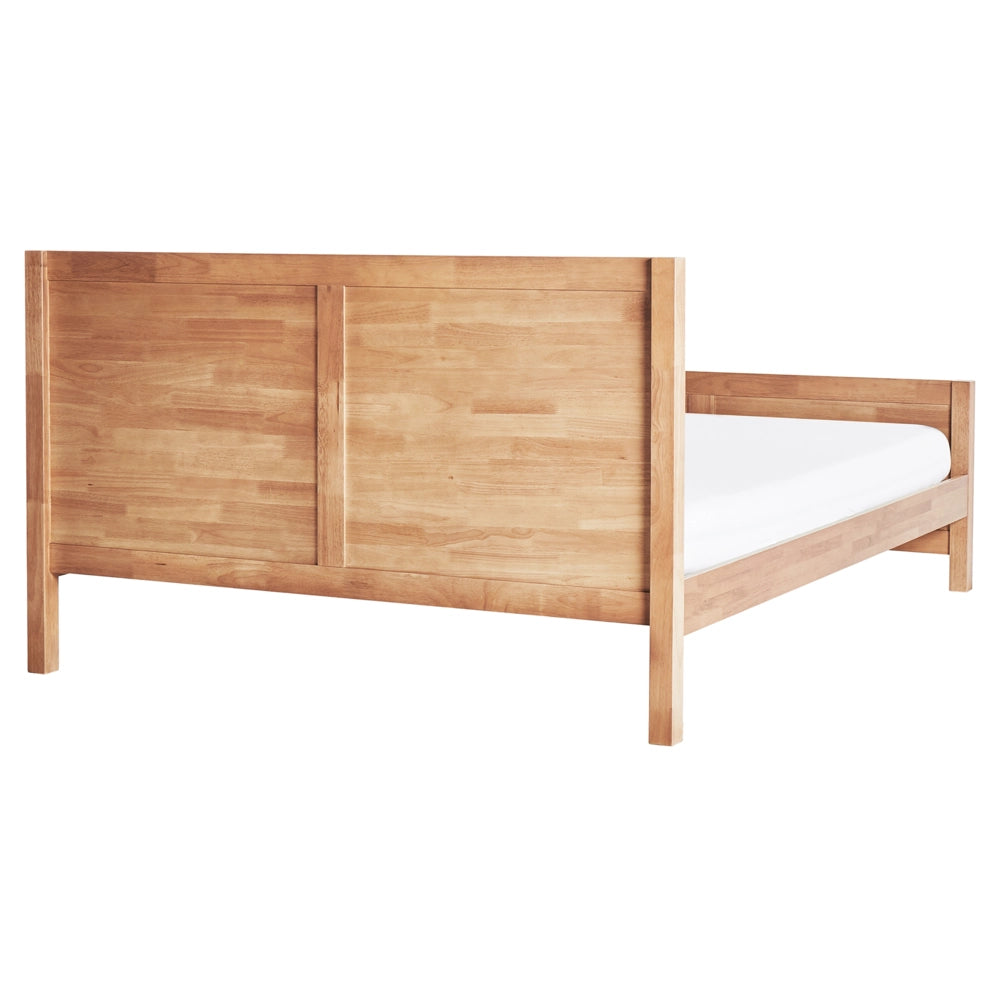 Letto Matrimoniale con Testiera Struttura a Doghe in marrone chiaro 160 x 200 cm stile moderno