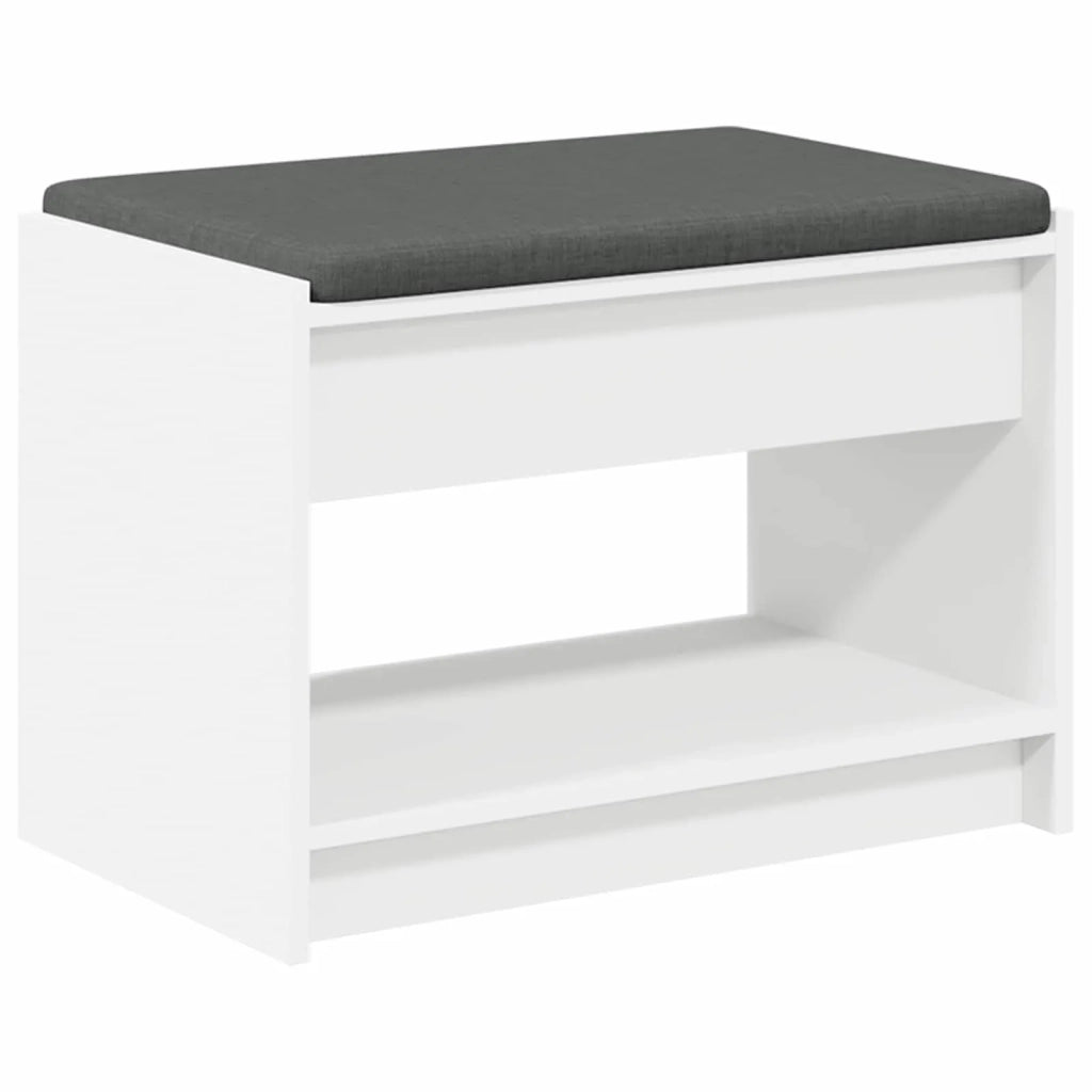 Panca per ingresso con cuscino Bianco 63 x 38 x 45 cm