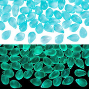 Kralen Glowing in Rete con Sferette in Vetro - 150 pezzi - 9x6mm - Verde Luminoso - per Creazione di Gioielli