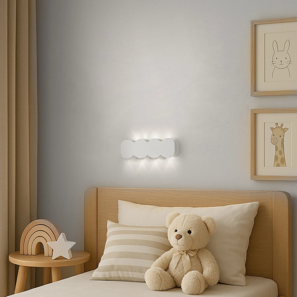 Applique da Muro 8 Led Lampada a Parete Bianco con Luce Bianco Freddo 21x8x3cm