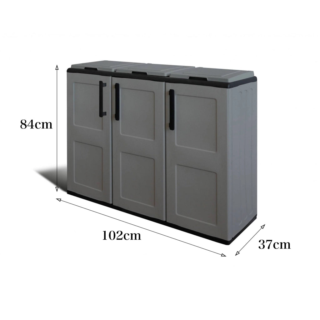 Contenitore per Rifiuti Arko, Pattumiera Capacità 330 (110 per Sacco) Made in Italy, 102x37x84h cm Grigio