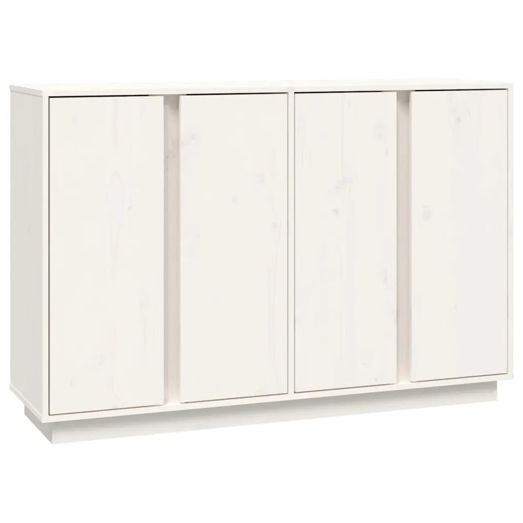 Credenza-Buffet-Armadio da cucina Bianca 120x35x80 cm in Legno Massello di Pino
