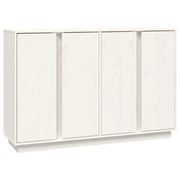 Credenza-Buffet-Armadio da cucina Bianca 120x35x80 cm in Legno Massello di Pino