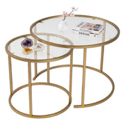 Simaxis, Tavolino da Salotto Modulabile, 60x60x43h cm oro
