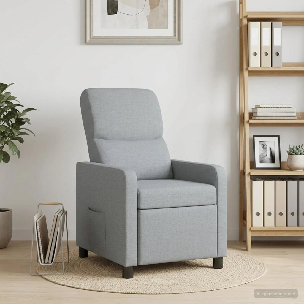 Divano Sedia-Poltrona reclinabile Grigio Chiaro Tessuto 343399