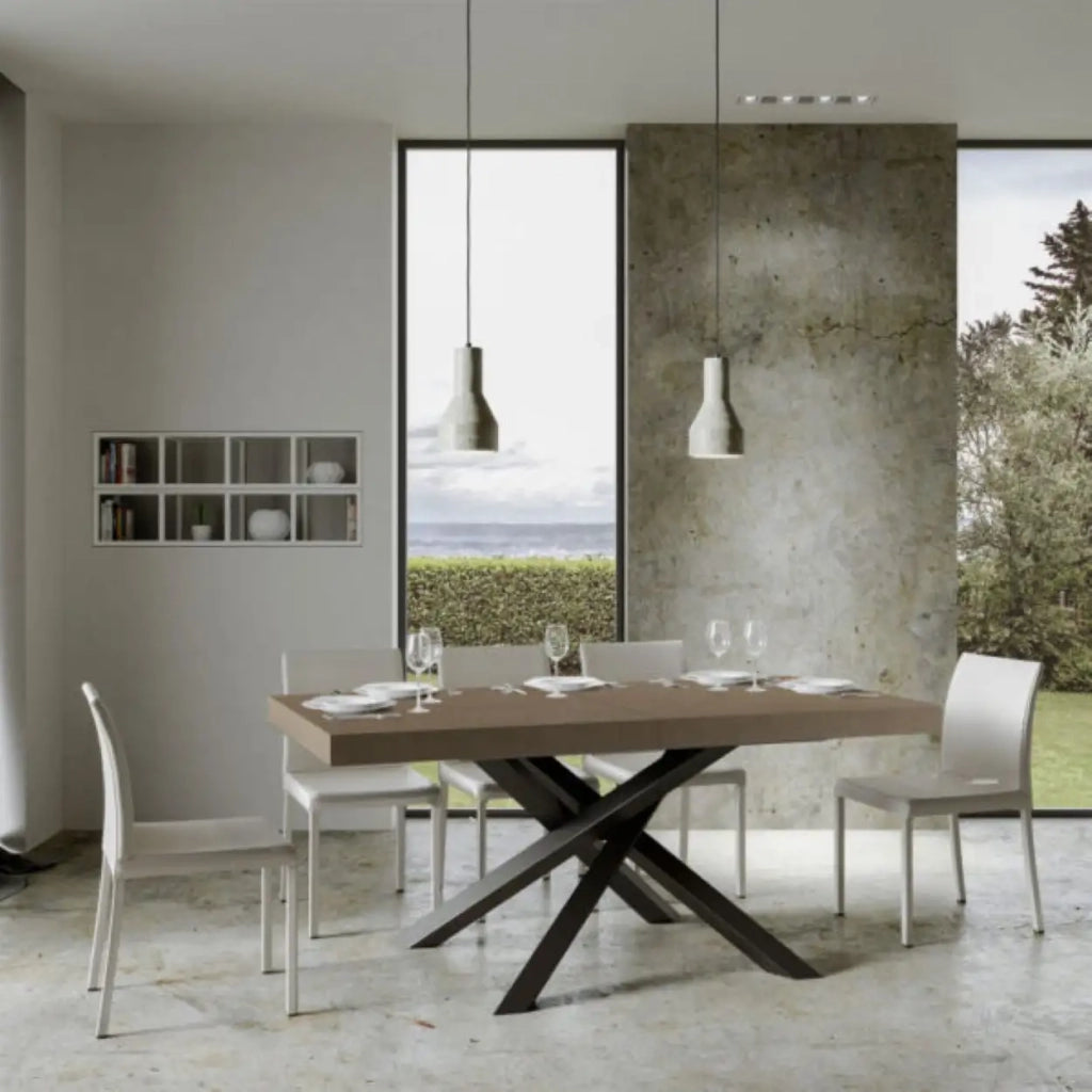 Tavolo allungabile 180/284x90 cm Volantis tortora gambe antracite