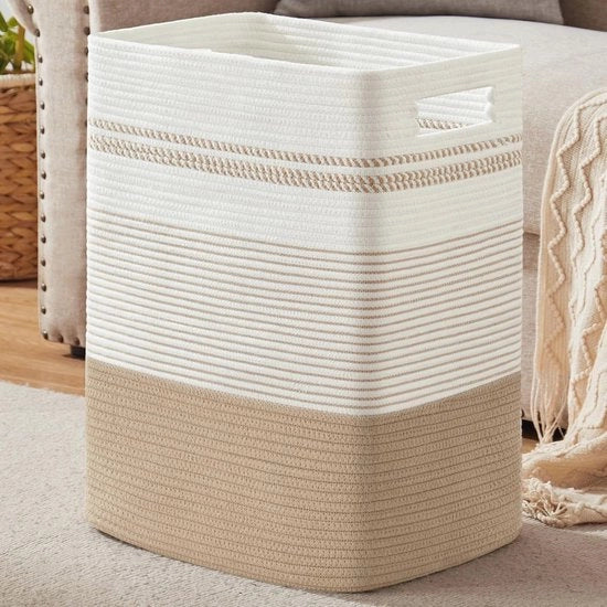 Magazzino tessile in tessuto grande 76L per abiti e coperte - Cestino da stiro decorativo per soggiorno e camera da letto