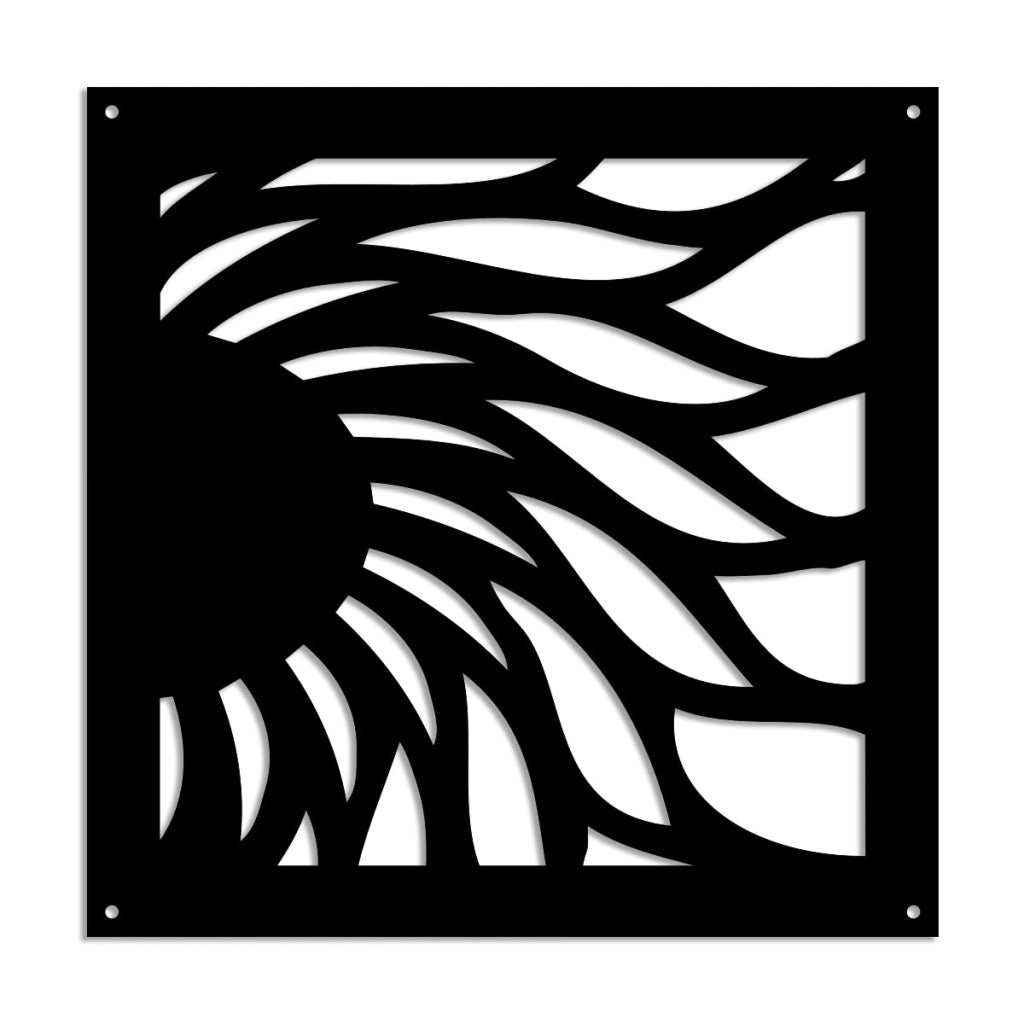 HOT SUN - Pannello in PVC traforato - Parasole Misura: 48x48 cm, Colore: nero