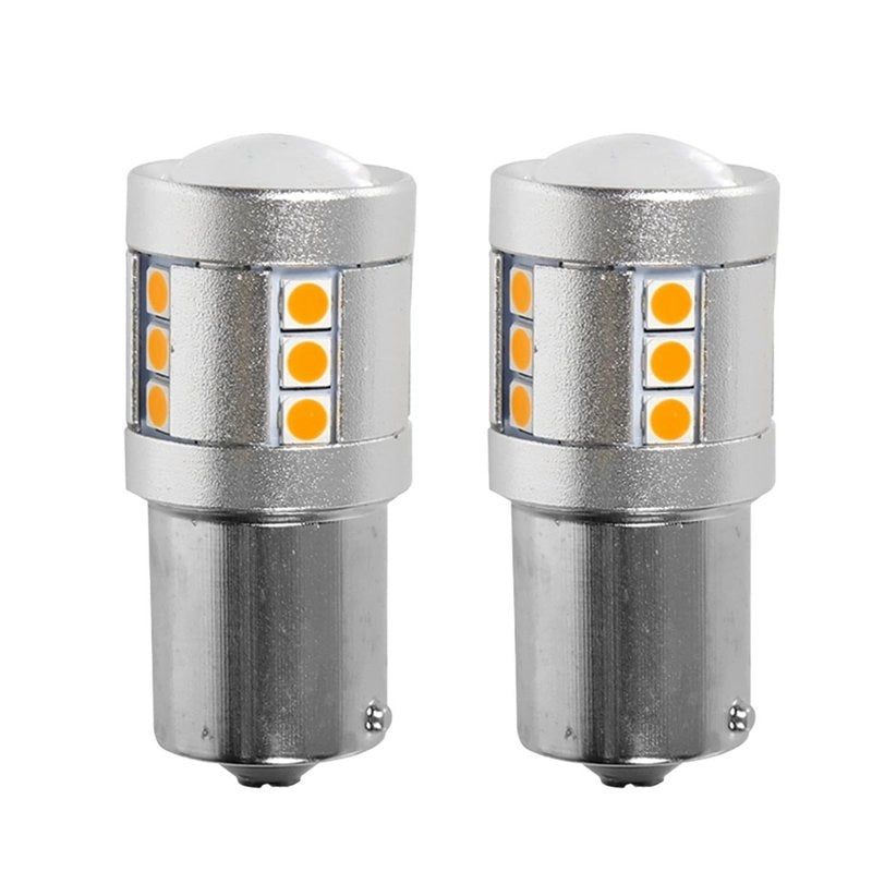2 Pezzi Lampada LED BAU15S PY21W 21 SMD 3030 12V 24V 300lm 3.5W Giallo Ambra