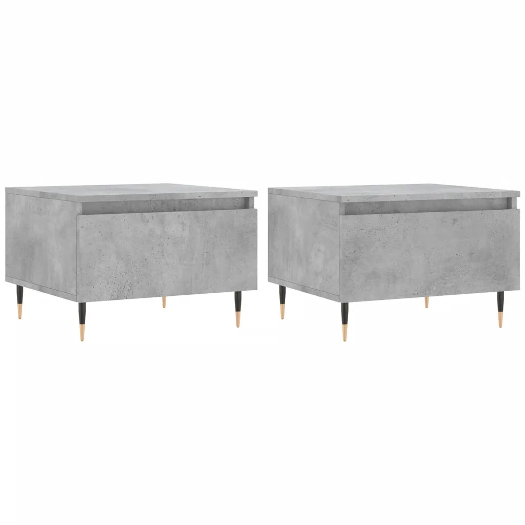 2 pz Tavolini salotto | Tavolino da caff¨¨ | Tavolino da Soggiorno Grigio Cemento 50x46x35 Legno Multistrato