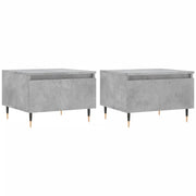 2 pz Tavolini salotto | Tavolino da caff¨¨ | Tavolino da Soggiorno Grigio Cemento 50x46x35 Legno Multistrato