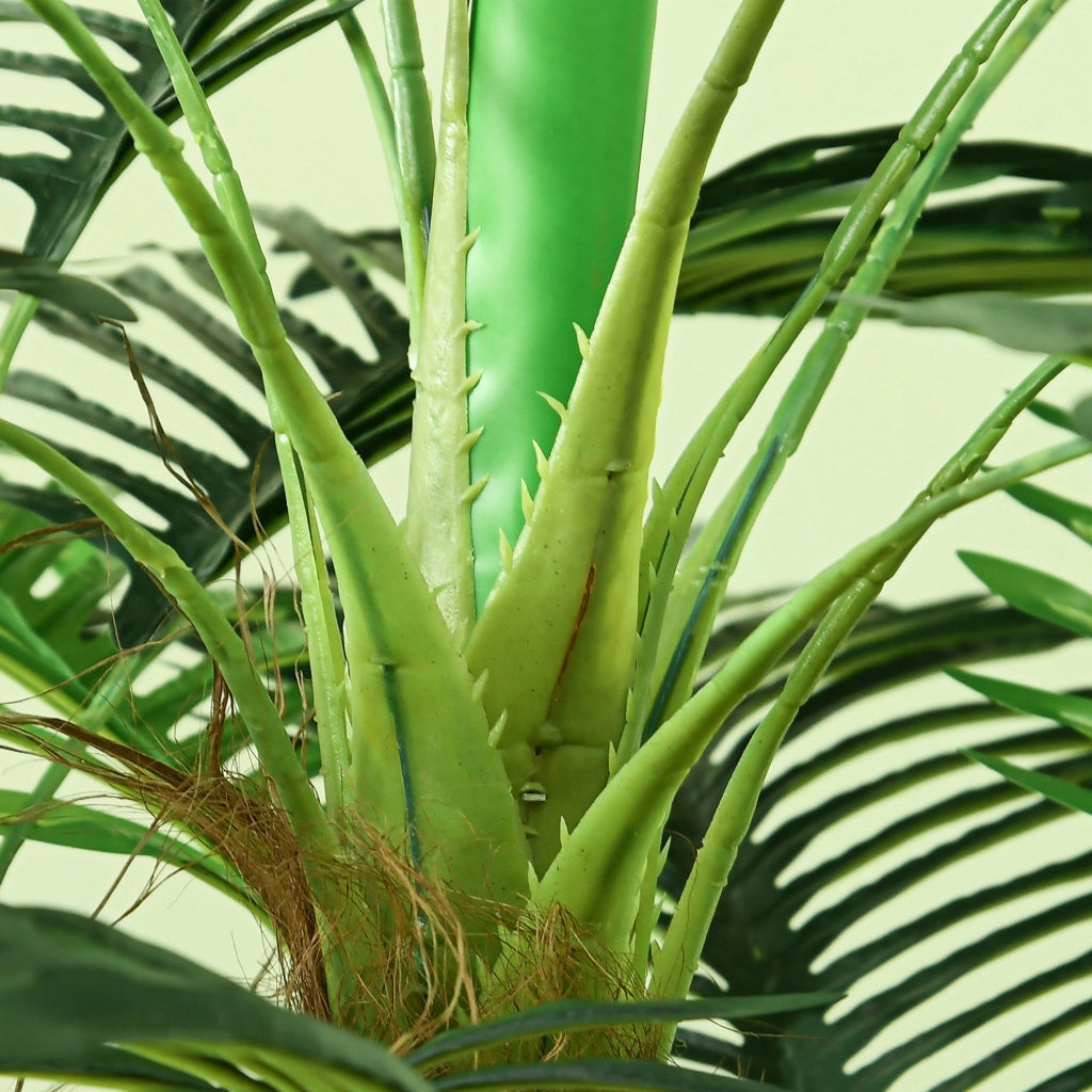 Palma artificiale 160 cm verde per interni ed esterni, pianta finta con vaso stabile