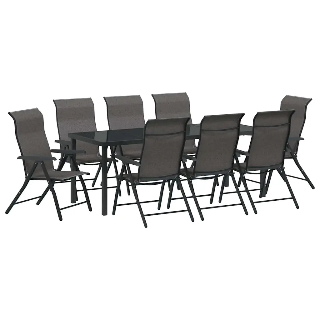 Set da Pranzo per Giardino 9 pcs Grigio 3379281